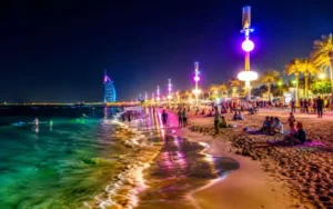 Umm Suqeim Night Swimming Beach Dubai