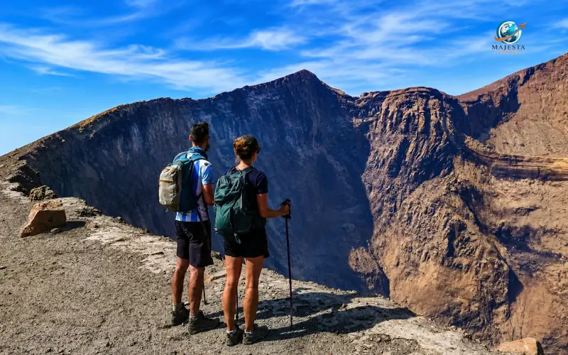 Volcanoes with hiking trails