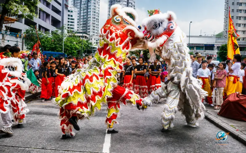 Traditional lion dances