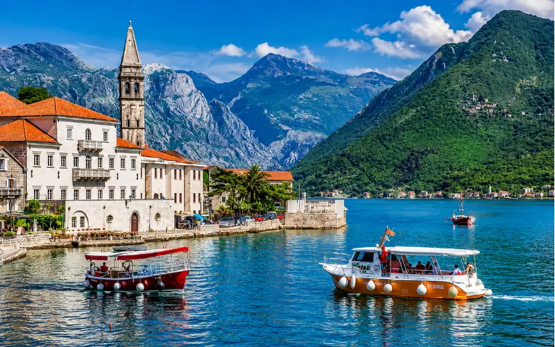 boating in Bay of Kotor
