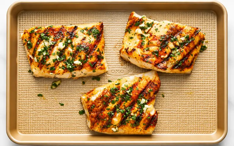 Grilled sea bass 