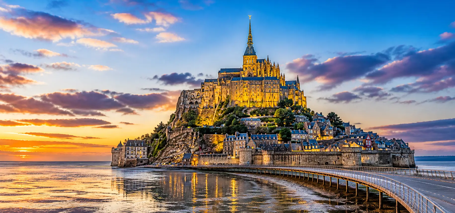 Mont Saint-Michel at sunset