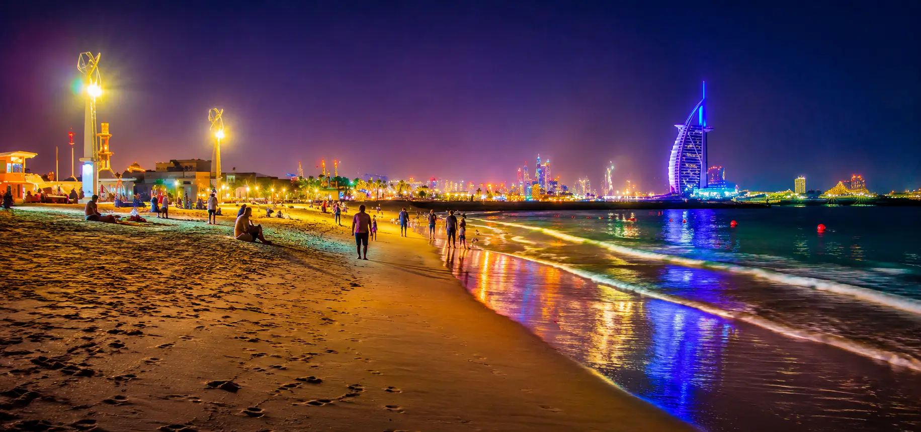 Umm Suqeim Night Swimming Beach Dubai